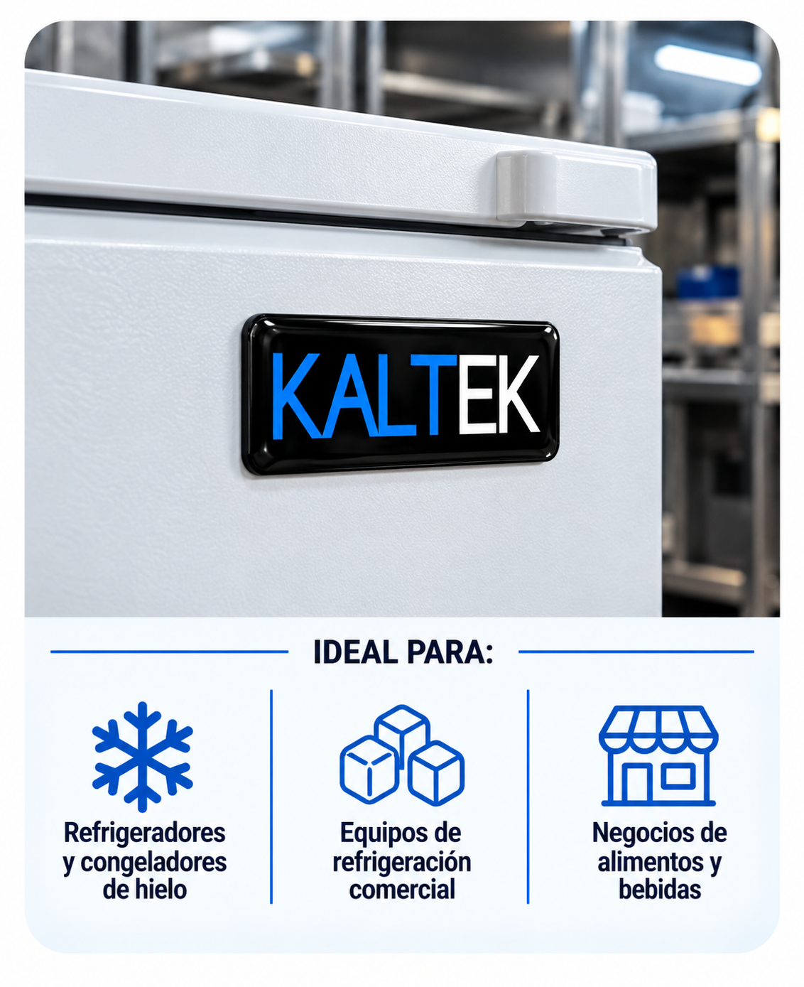 Etiqueta con gota de resina en equipo de refrigeración